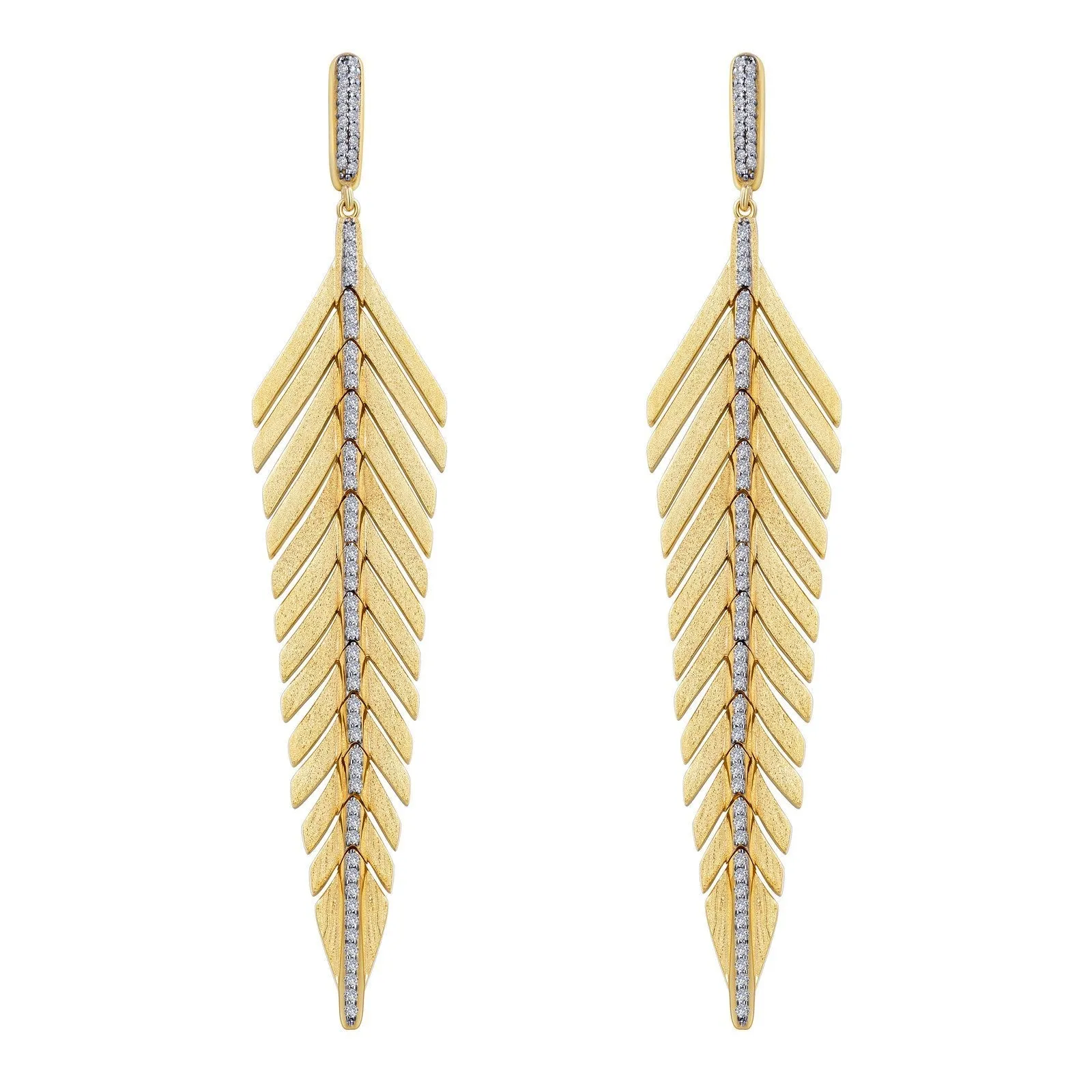 Lafonn Simulated Diamond Elegant Feather Drop Earrings E0459CLT