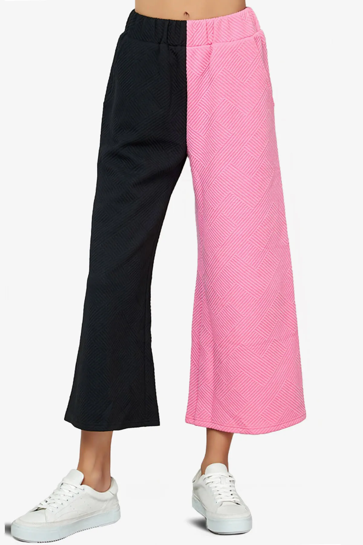 Lassy Textured Colorblock Lounge Culotte