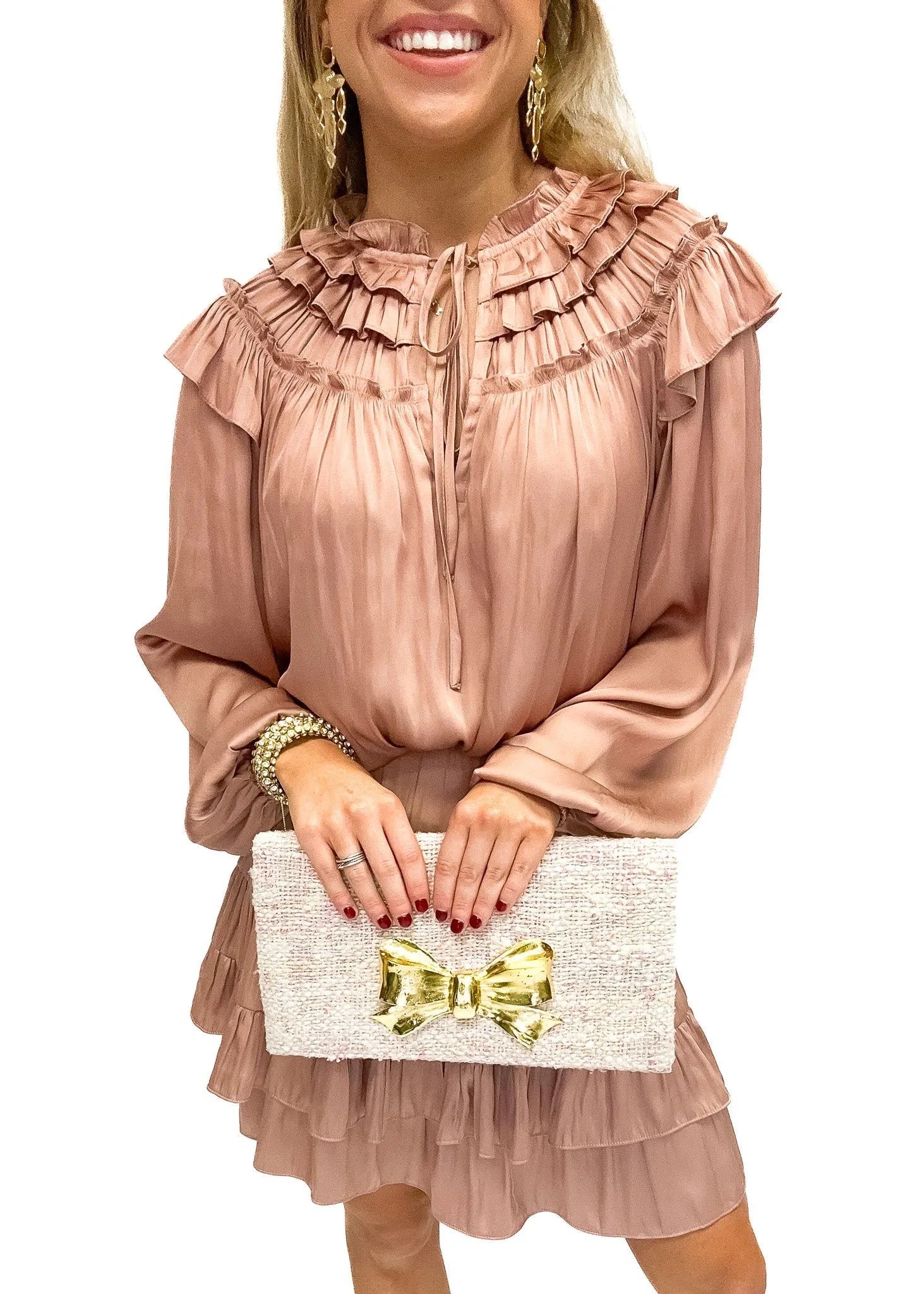 LBLOX Ruffle Tiered Skirt - Mauve