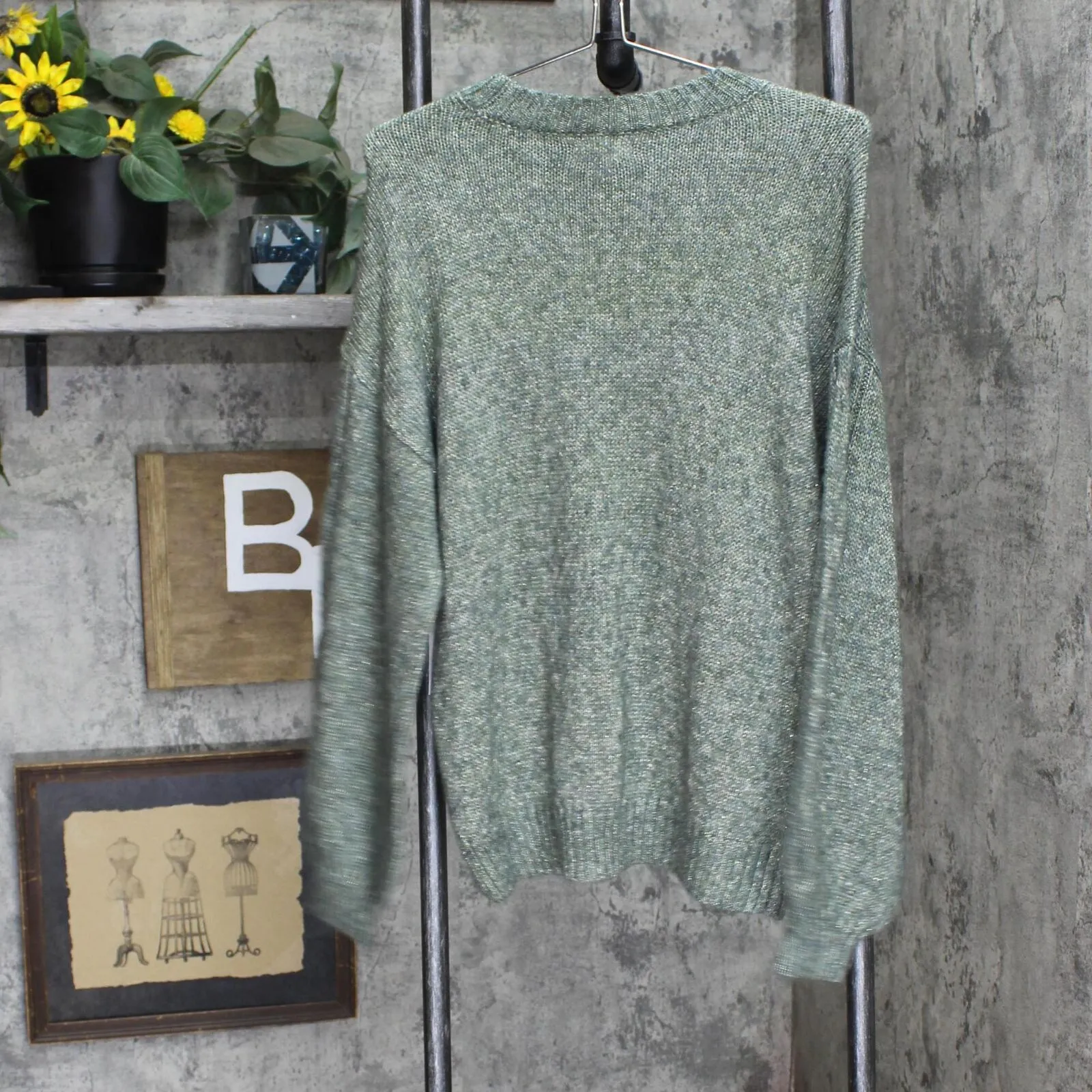 Lc Lauren Conrad Women's Cable-Knit Texture Sweater WL23S031RN Green M