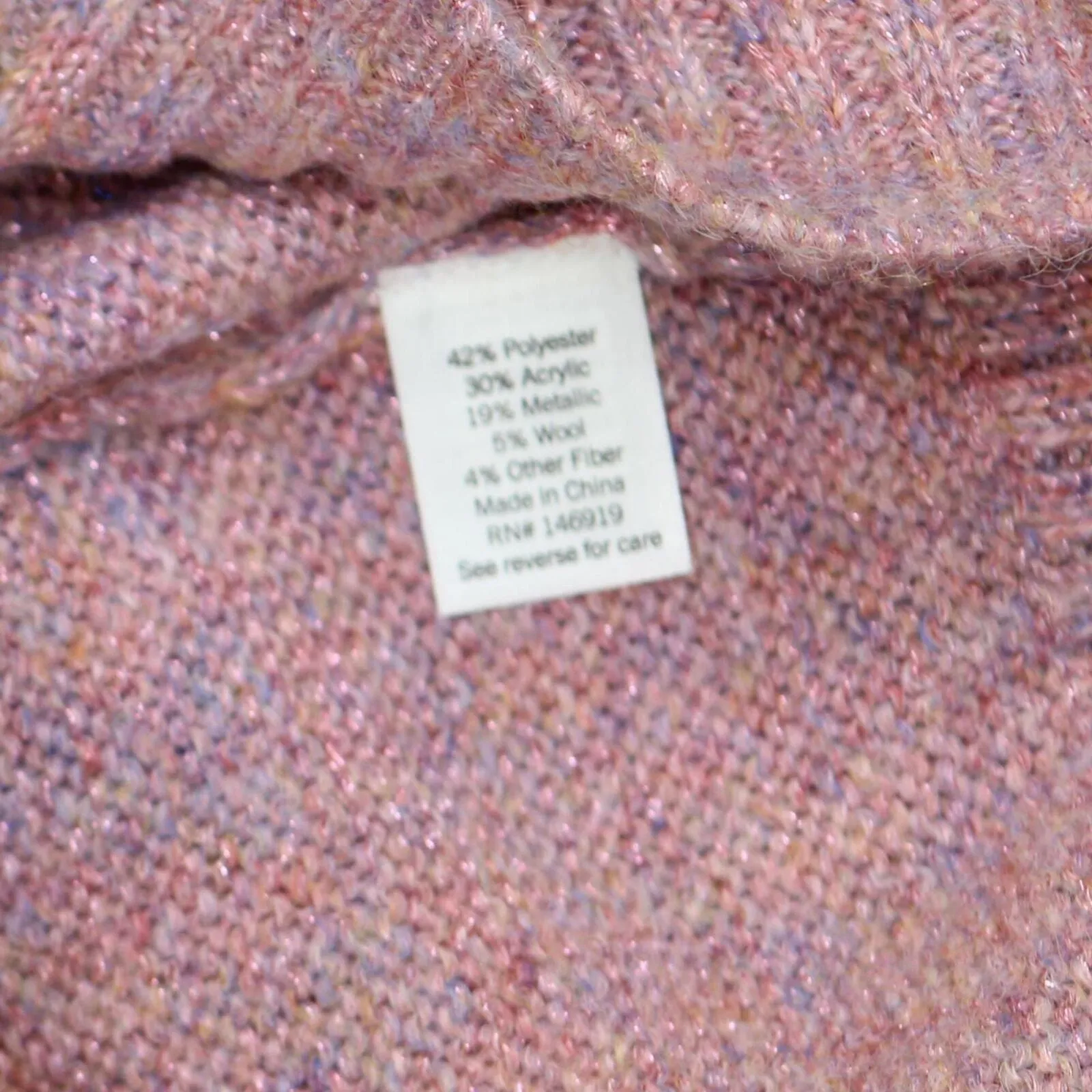 Lc Lauren Conrad Women's Cable-Knit Texture Sweater WL23S031RN Pink Confetti M