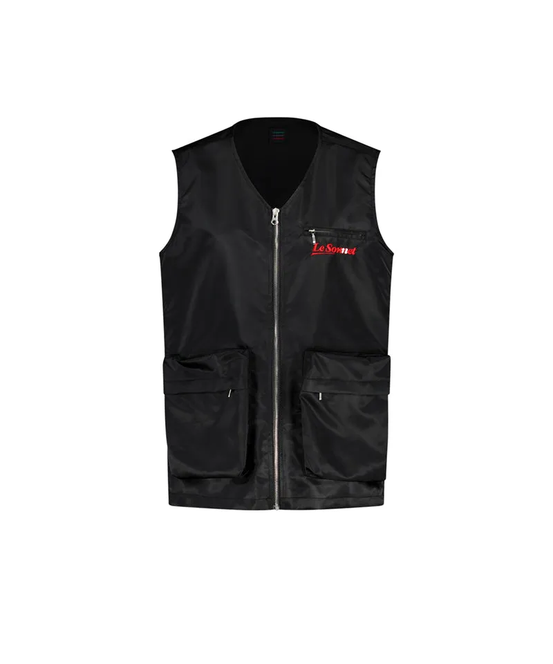 LE SONNET Out Pocket Vest - Black