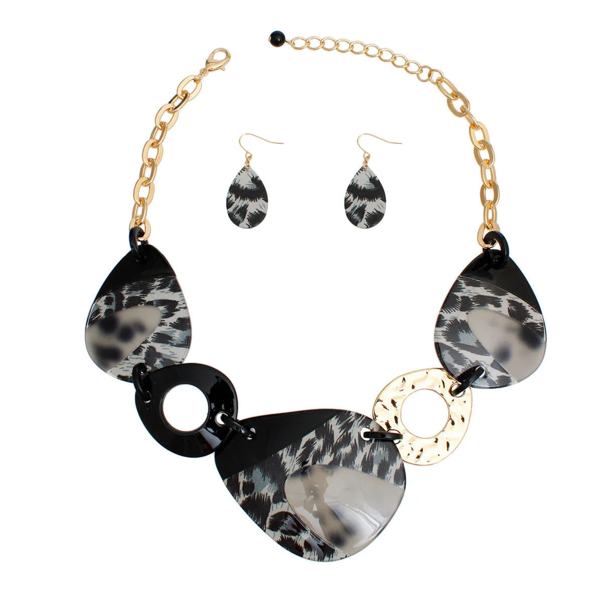 Leopard Black Marbled Acrylic Link Set