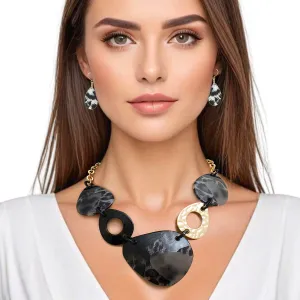 Leopard Black Marbled Acrylic Link Set