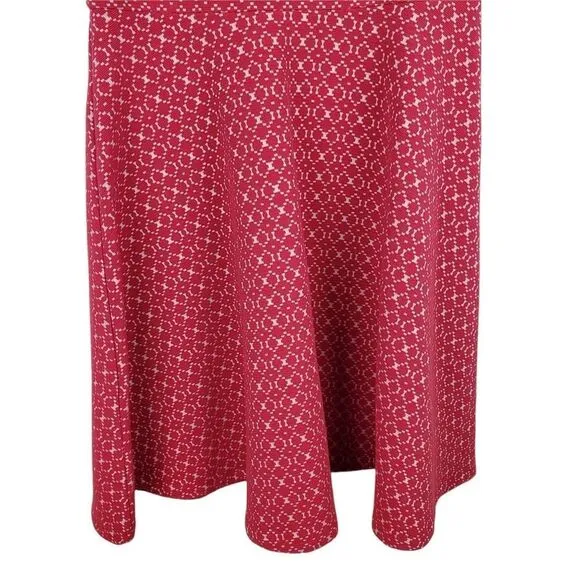 Leota Ursula Textured Fit Flare Dress Cap Sleeve Valentines Mini A Line Unlined