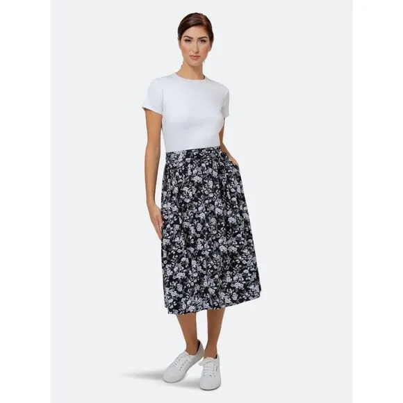 Leota Women's Mindy Skirt in Bouquet Black Size Small