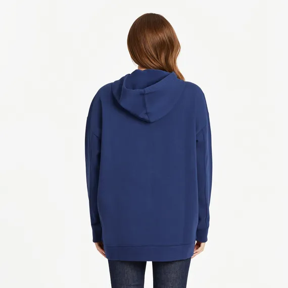 Life is Good Women's Solid Oversized Simply True Fleece Hoodie