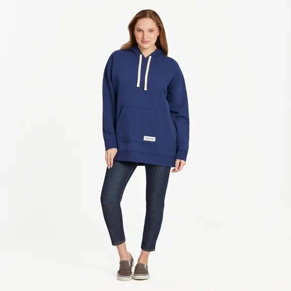 Life is Good Women's Solid Oversized Simply True Fleece Hoodie