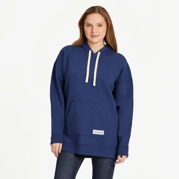 Life is Good Women's Solid Oversized Simply True Fleece Hoodie