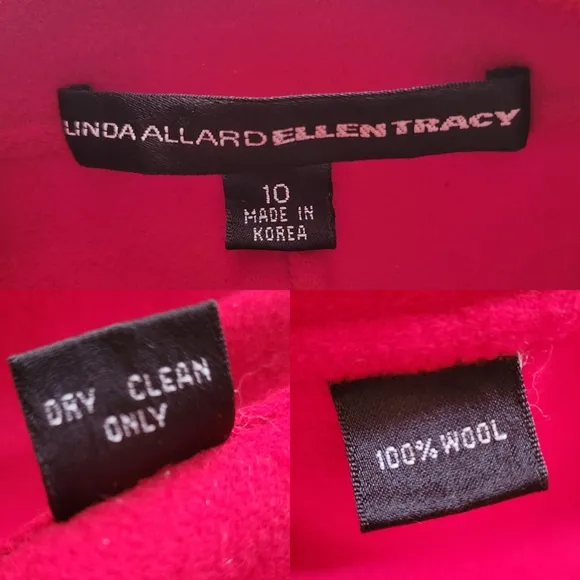 Linda Allard Ellen Tracy Wool Open Front Blazer Jacket Size 10‎