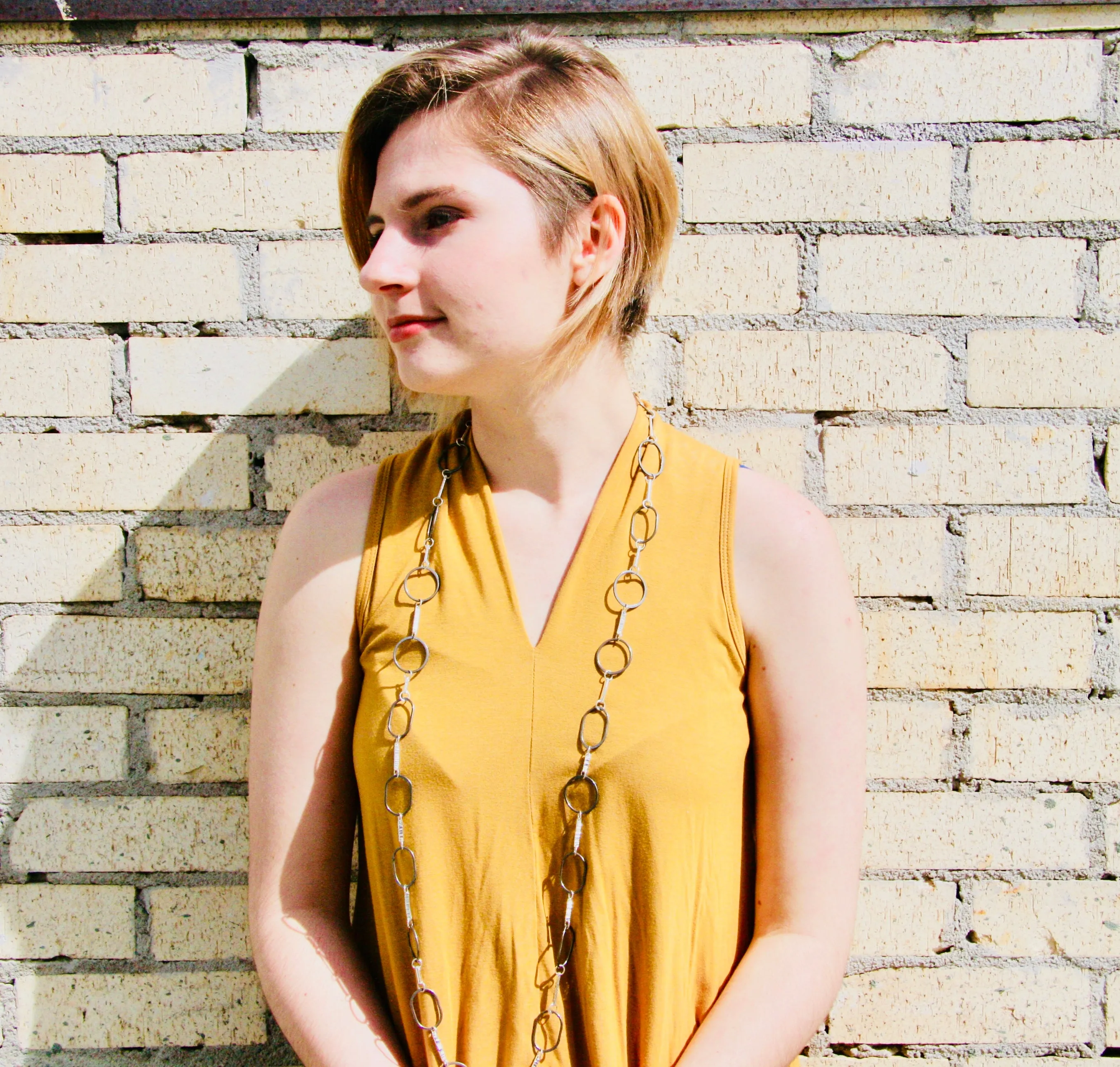 Long Bar Chain Necklace