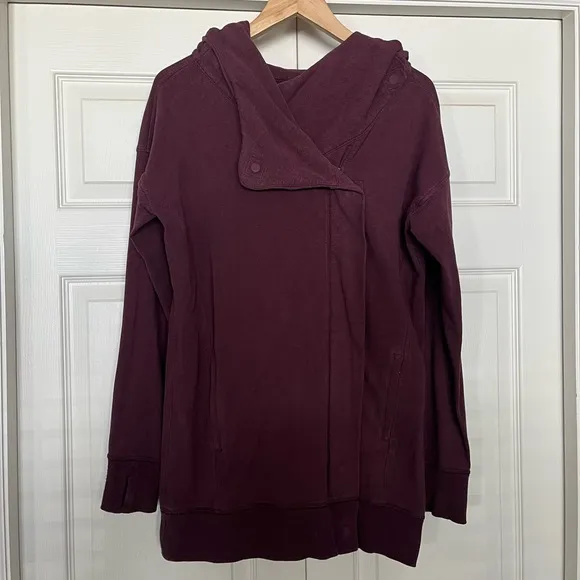 {Lululemon} Wrap Up Jacket with Hood in Heathered Bordeaux Drama - Women's 4