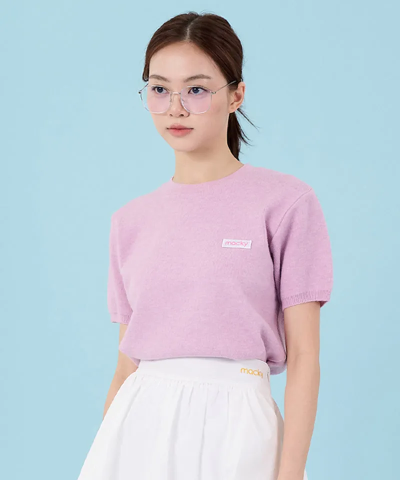 MACKY Golf: Logo Short-Sleeved Knit T-Shirt - Pink