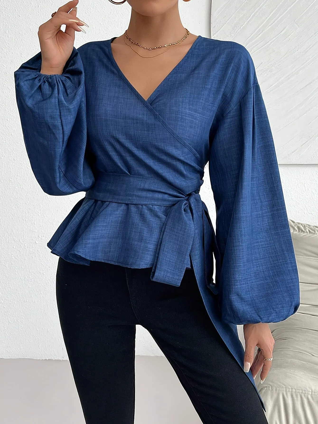 Marina® | Elegant Cross Blouse