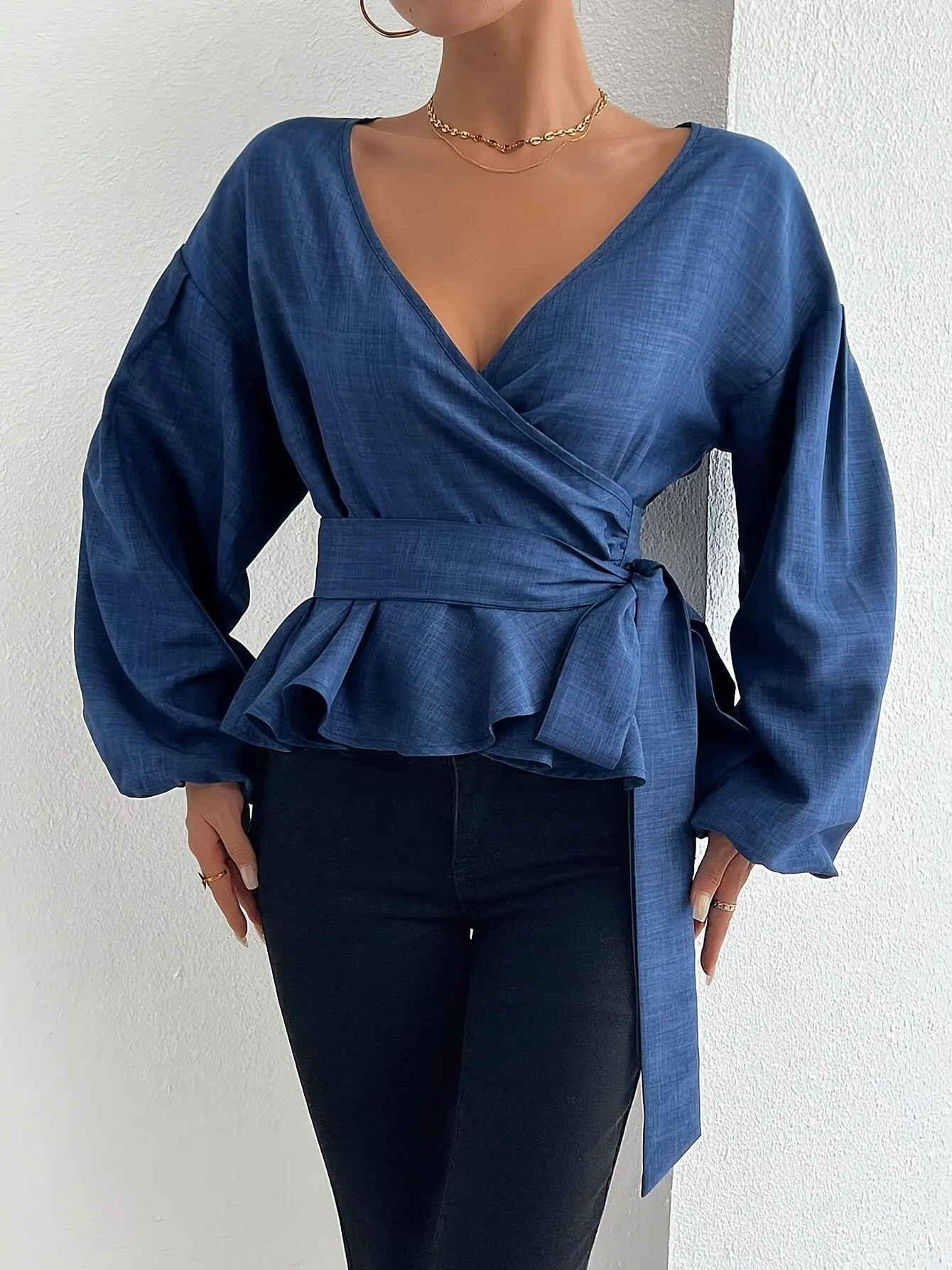 Marina® | Elegant Cross Blouse