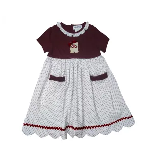 Maroon Bulldog Girl's Dress