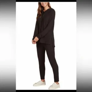 Max &amp; Mia Women's 2 Piece Live In Lounge Set Pullover Hoodie Small Black