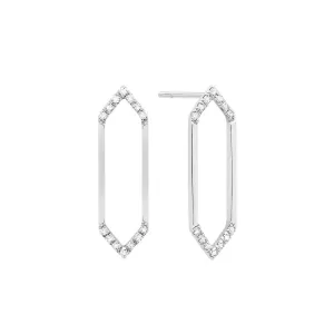 Medium Marquis Earrings | White Gold with Diamond Points