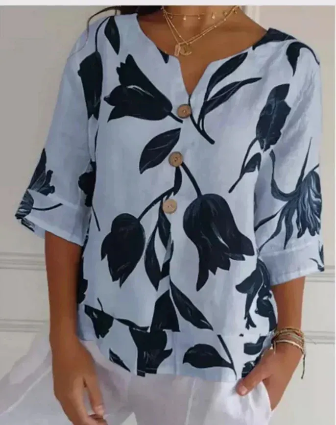 Melisa – Elegant Floral Long-Sleeved Blouse for Women
