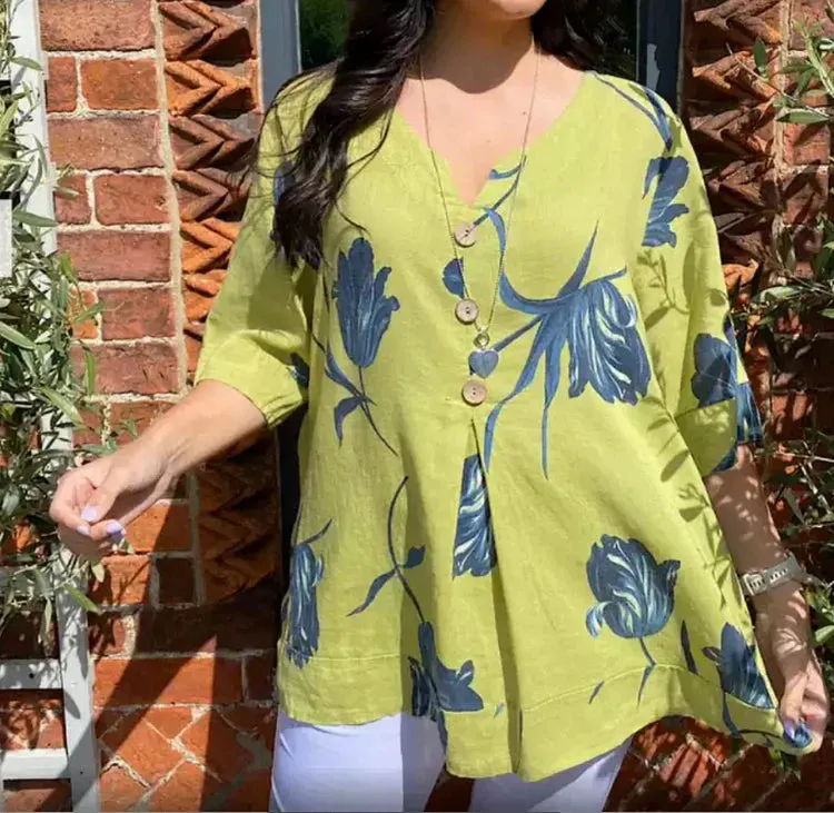 Melisa – Elegant Floral Long-Sleeved Blouse for Women