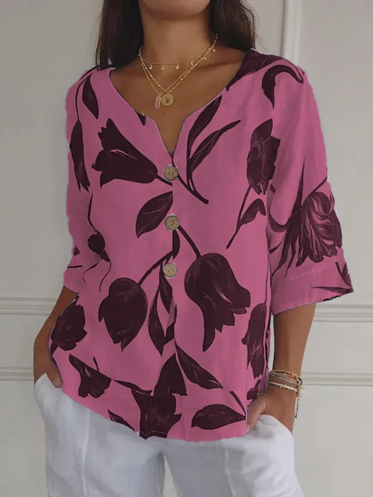 Melisa – Elegant Floral Long-Sleeved Blouse for Women