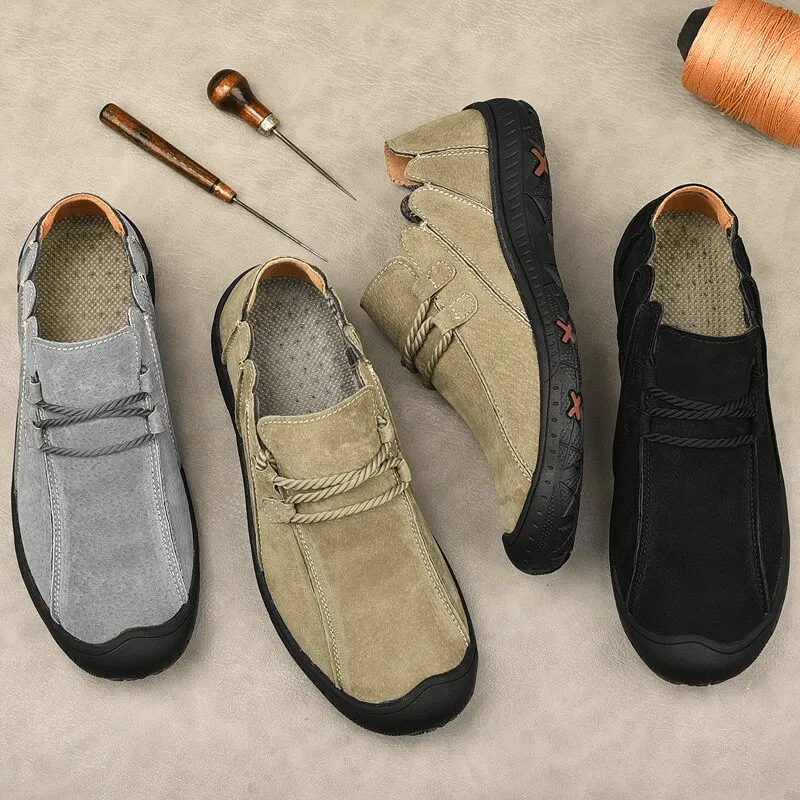 Men Breathable Suede Trekking Sneakers
