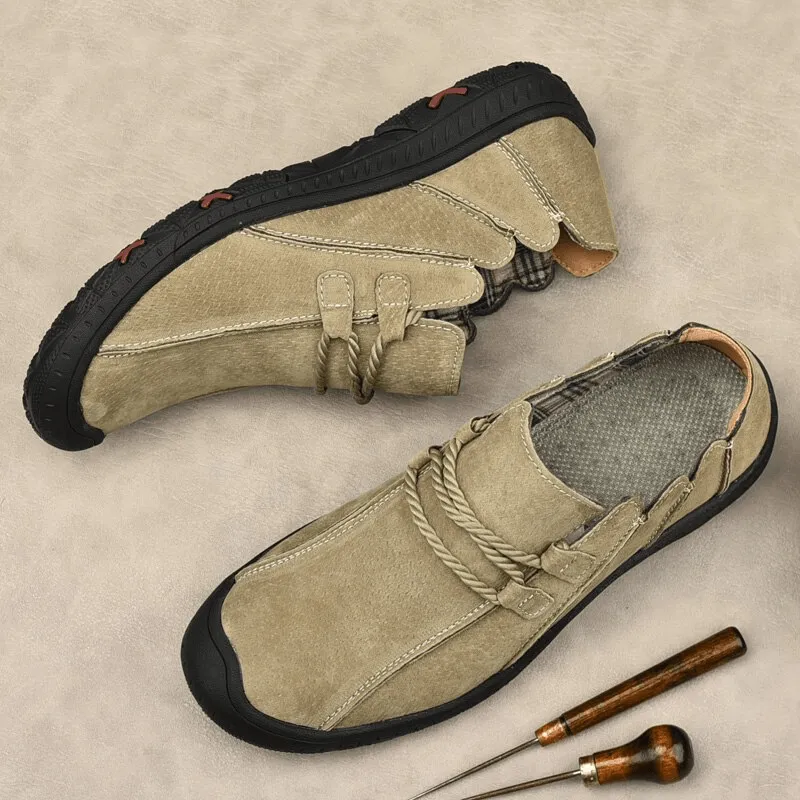 Men Breathable Suede Trekking Sneakers