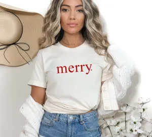 Merry. Christmas Womens Festive T-Shirt