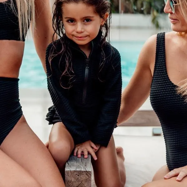 Mini Blake Surfsuit - Black Waffle