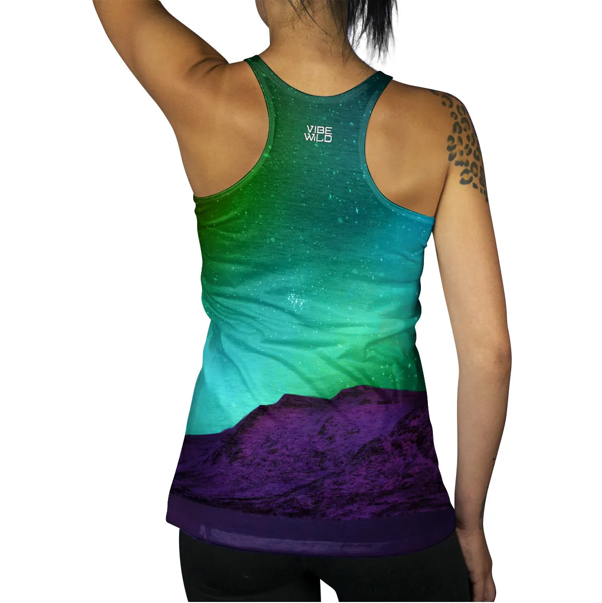 Minty Northern Lights Racerback Tank