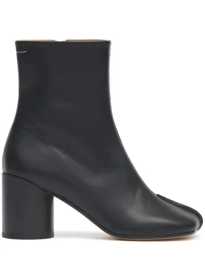 MM6 Maison Margiela stitch-out leather ankle boots