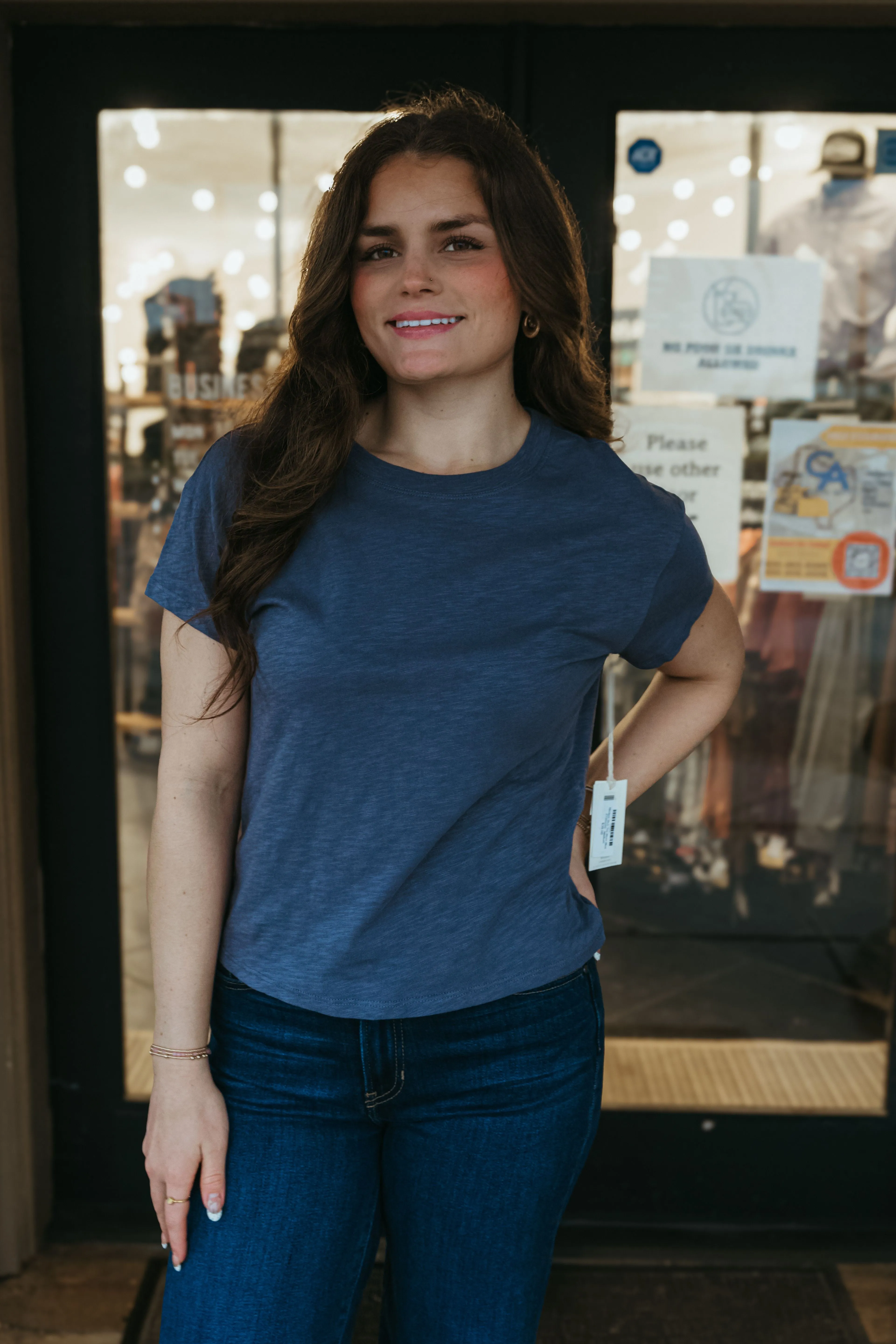Modern Slub Tee Worn Blue ZT202293
