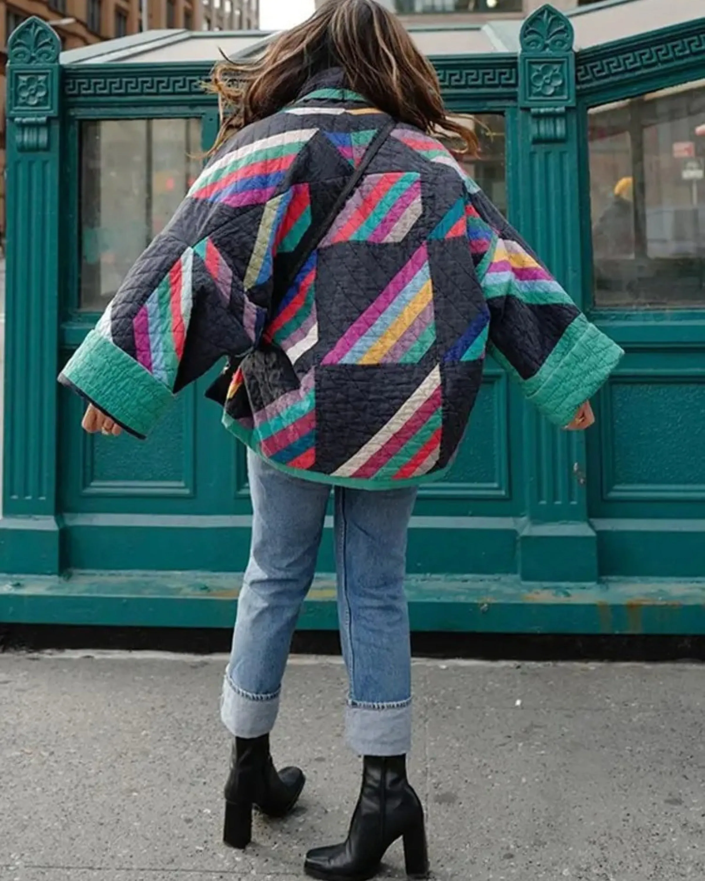 Modestia® | Vibrant Patchwork Quilted Jacket