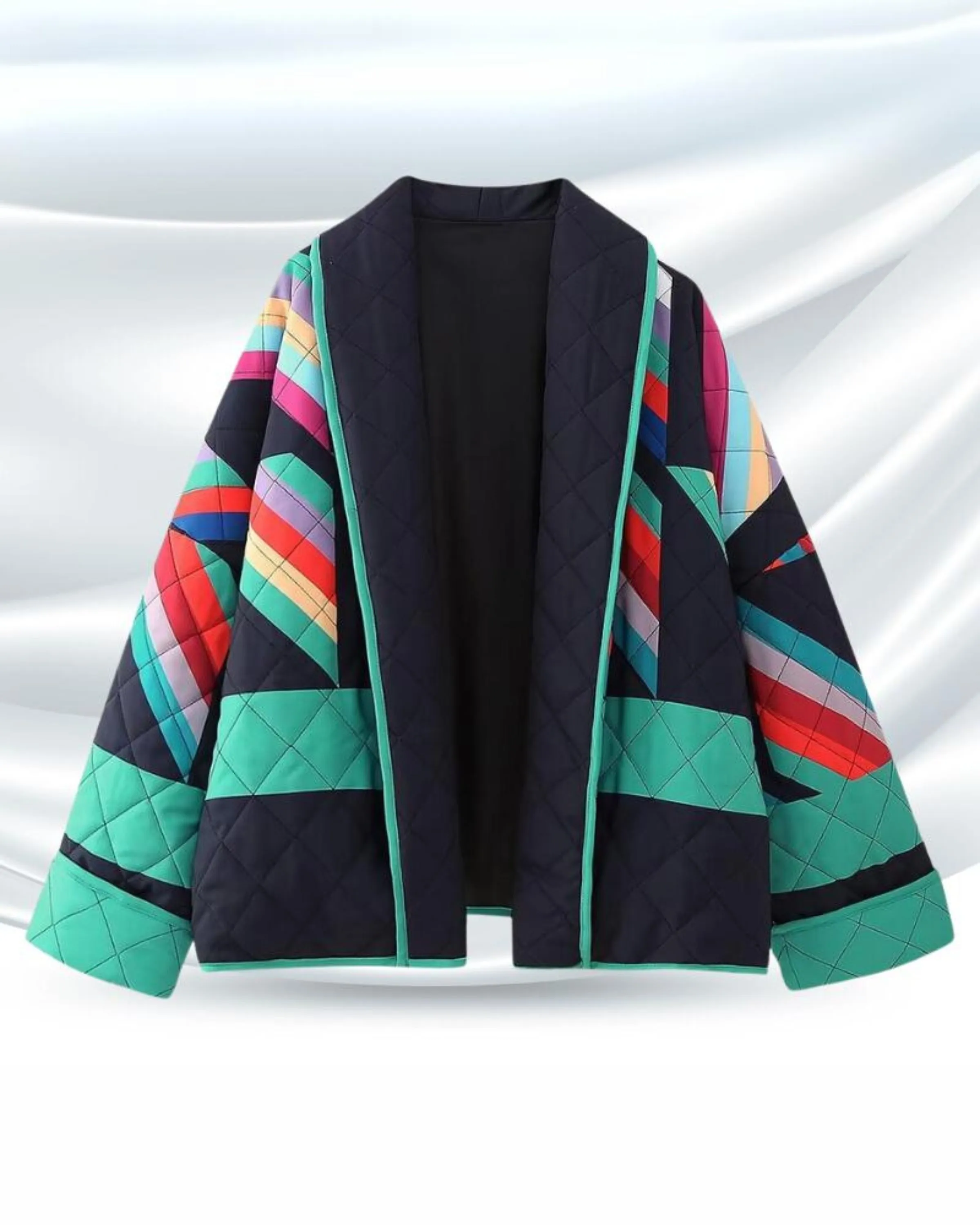 Modestia® | Vibrant Patchwork Quilted Jacket