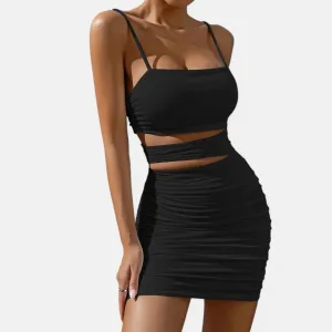 Monacogents | Women's Sexy Spaghetti Strap Bodycon Mini Dress Backless Party Outfit
