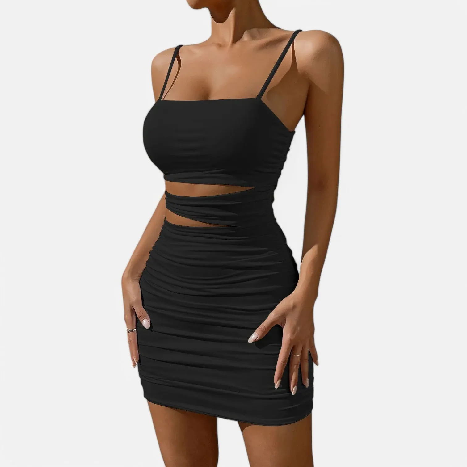 Monacogents | Women's Sexy Spaghetti Strap Bodycon Mini Dress Backless Party Outfit