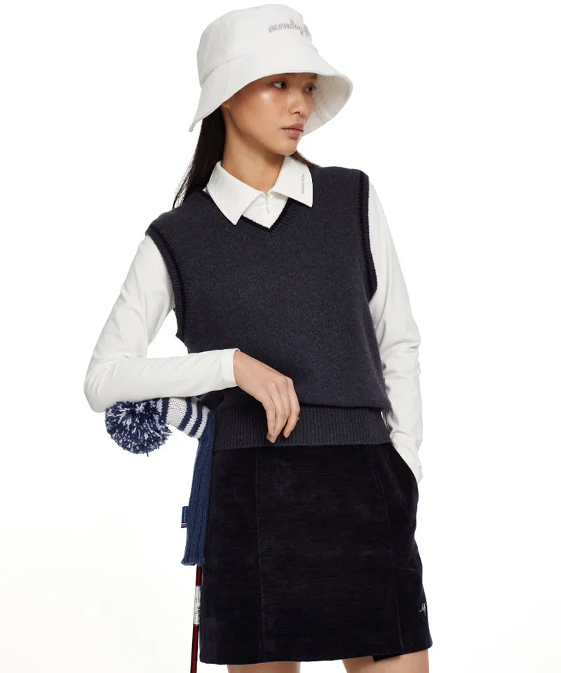 Monday Flow Soft Corduroy Skirt - Dark Navy