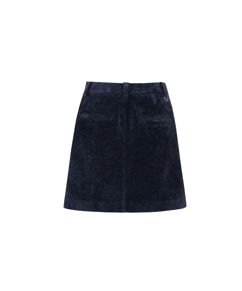 Monday Flow Soft Corduroy Skirt - Dark Navy