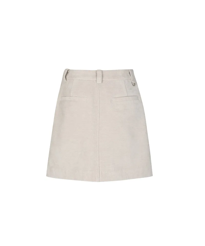 Monday Flow Soft Corduroy Skirt - Light Beige