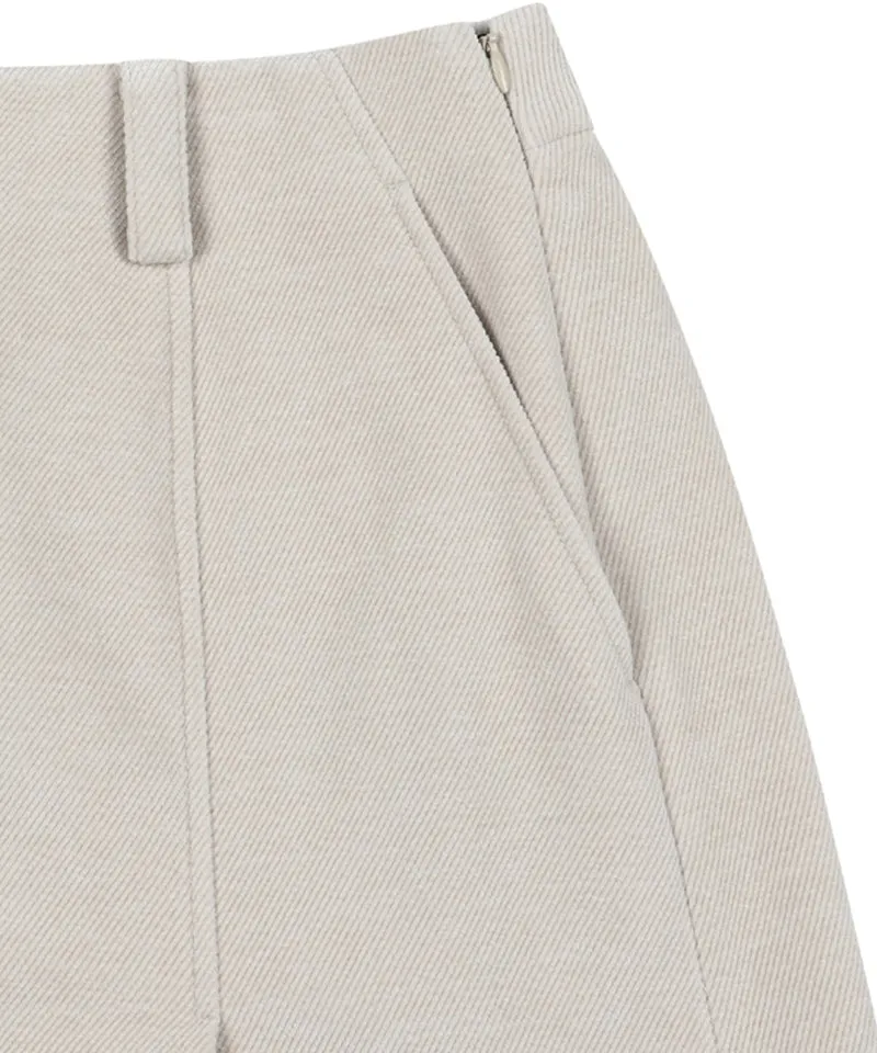 Monday Flow Soft Corduroy Skirt - Light Beige