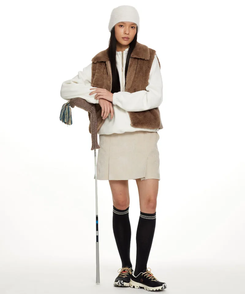 Monday Flow Soft Corduroy Skirt - Light Beige