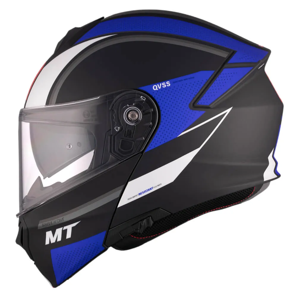 MT Genesis SV Helmet Cave A7 Matt Black / Blue