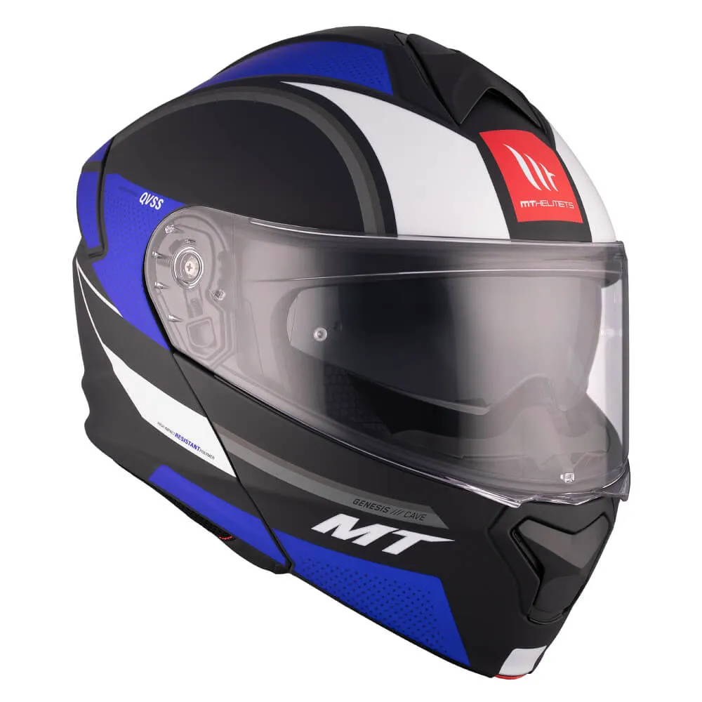 MT Genesis SV Helmet Cave A7 Matt Black / Blue