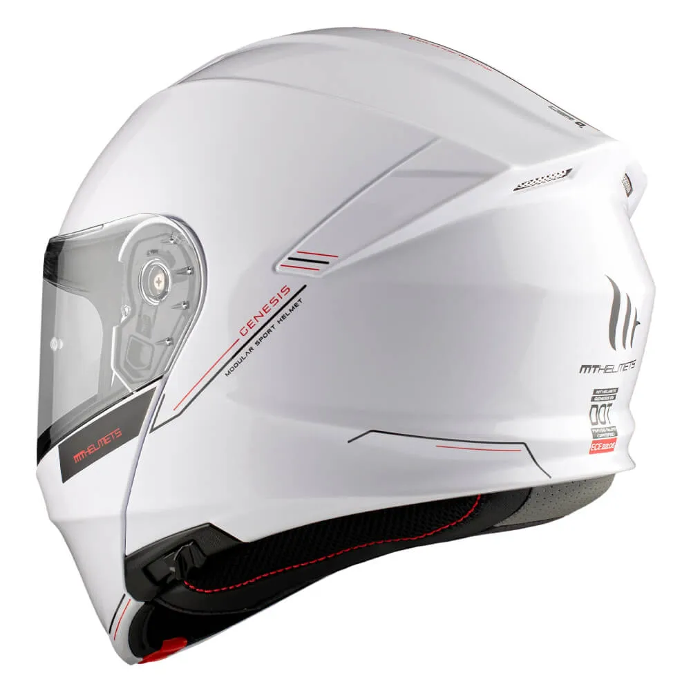 MT Genesis SV Helmet Solid A0 Gloss Pearl White