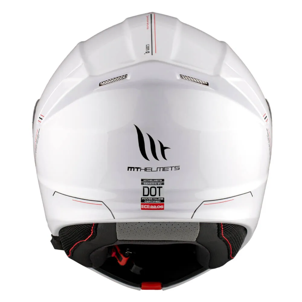 MT Genesis SV Helmet Solid A0 Gloss Pearl White