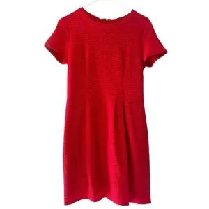 Nanette Lepore Women's Short Sleeve Textured Red Dress Size 6