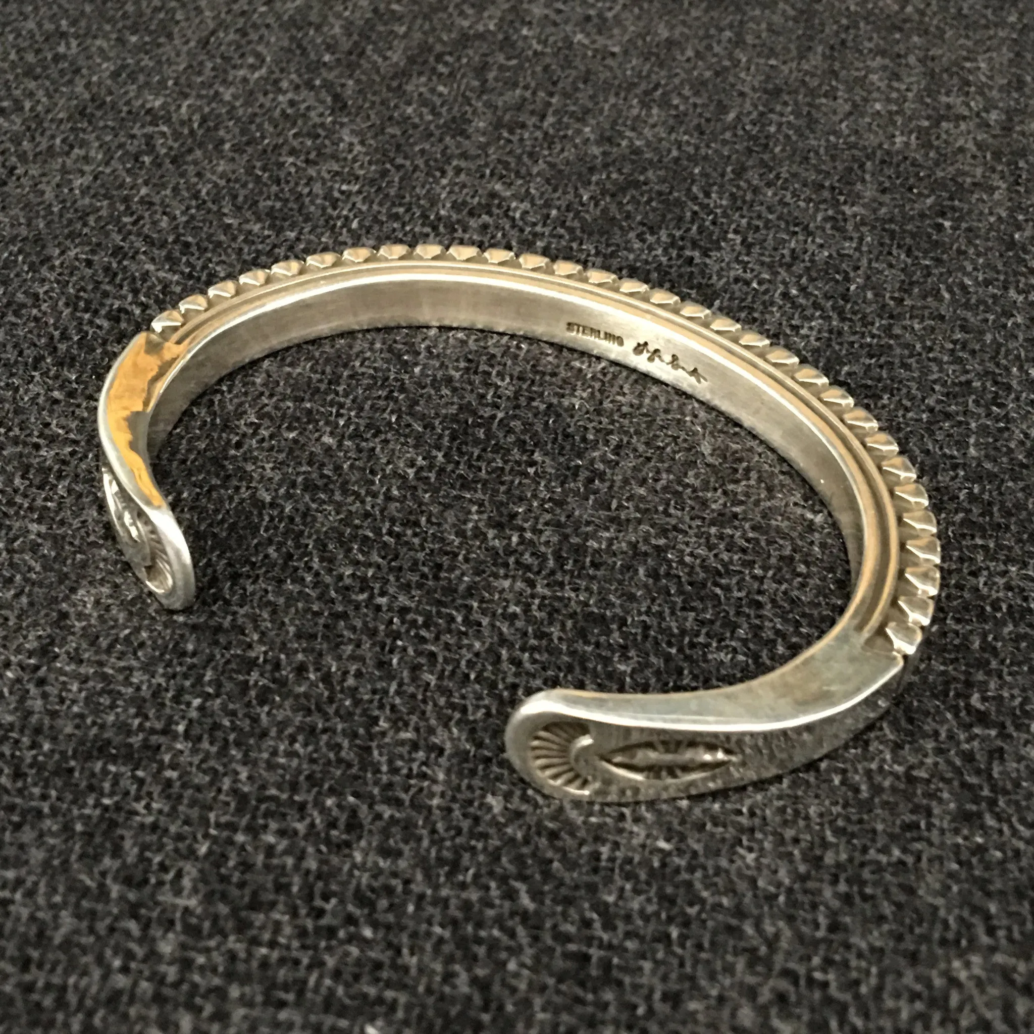 Native American Indian Silver Bracelet by Lyle Secatero