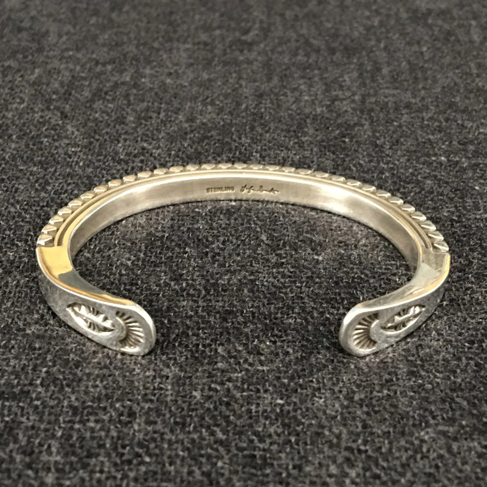 Native American Indian Silver Bracelet by Lyle Secatero