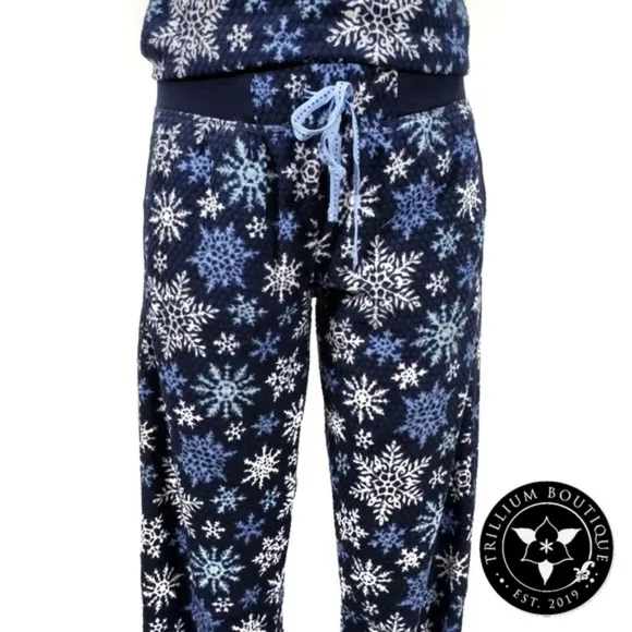 Nautica Women's 2-Piece Pajama Set Blue Snowflake NWT