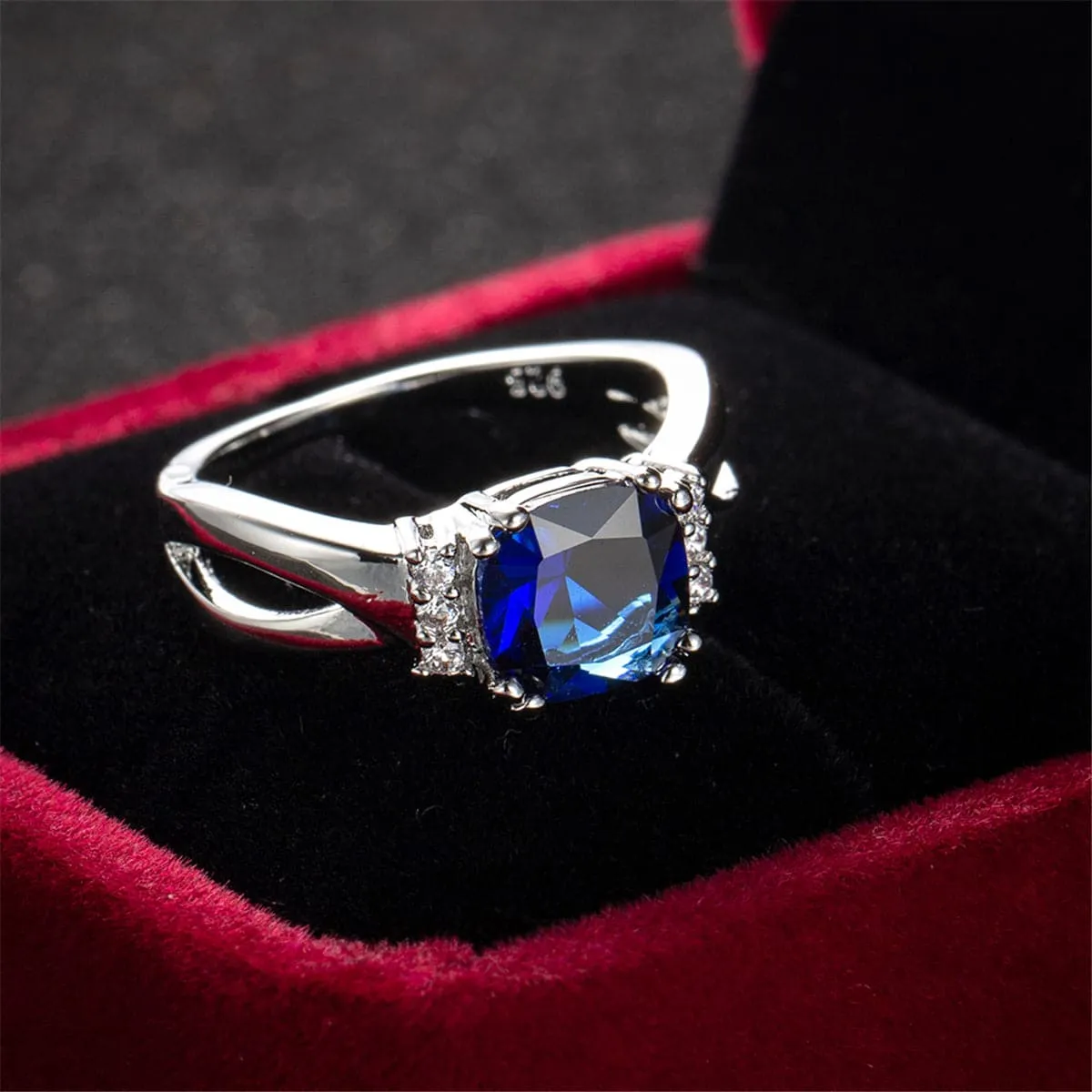 Navy Crystal & Cubic Zirconia Ring